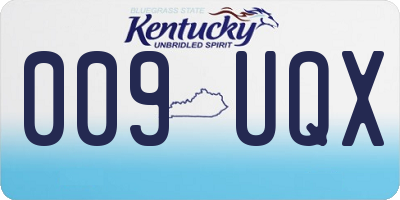 KY license plate 009UQX