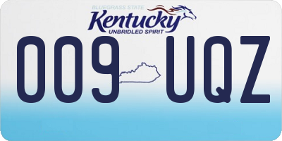 KY license plate 009UQZ