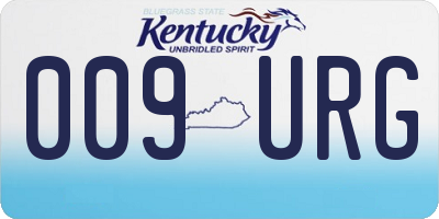 KY license plate 009URG