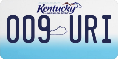 KY license plate 009URI