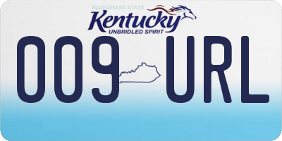 KY license plate 009URL