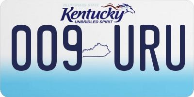 KY license plate 009URU