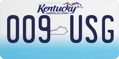 KY license plate 009USG