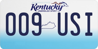 KY license plate 009USI