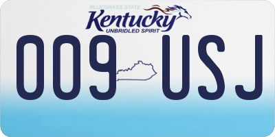 KY license plate 009USJ