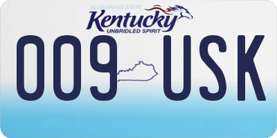 KY license plate 009USK