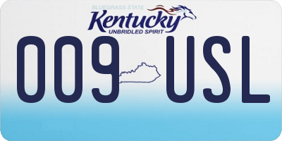 KY license plate 009USL