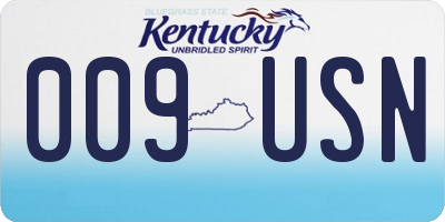 KY license plate 009USN