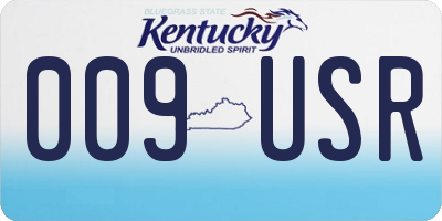 KY license plate 009USR