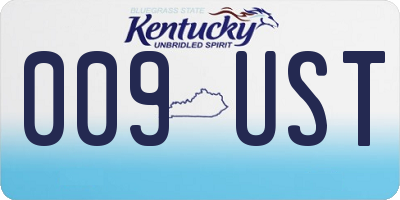 KY license plate 009UST