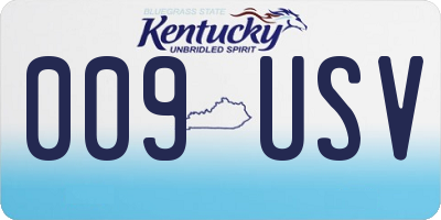 KY license plate 009USV