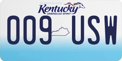 KY license plate 009USW