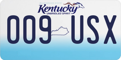 KY license plate 009USX