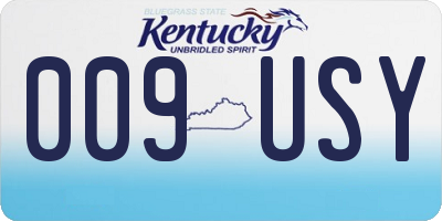 KY license plate 009USY