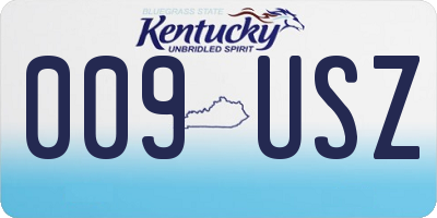 KY license plate 009USZ