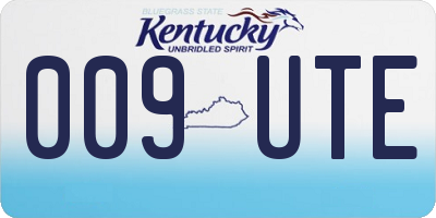 KY license plate 009UTE