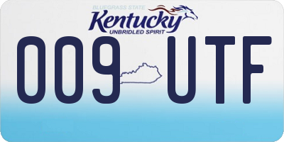 KY license plate 009UTF