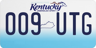 KY license plate 009UTG