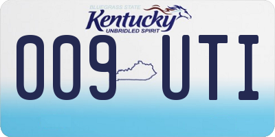 KY license plate 009UTI