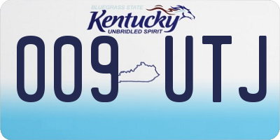 KY license plate 009UTJ