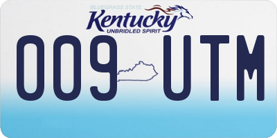 KY license plate 009UTM