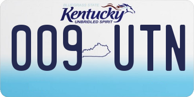 KY license plate 009UTN