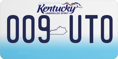 KY license plate 009UTO