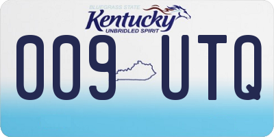 KY license plate 009UTQ