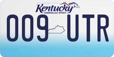 KY license plate 009UTR