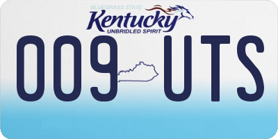 KY license plate 009UTS