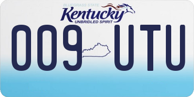 KY license plate 009UTU