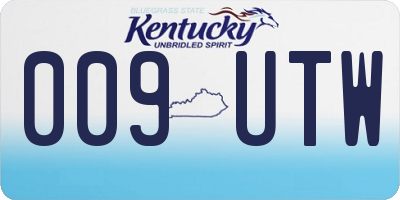 KY license plate 009UTW