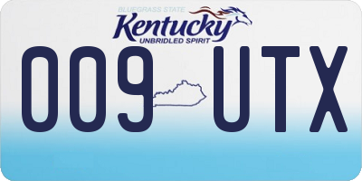 KY license plate 009UTX