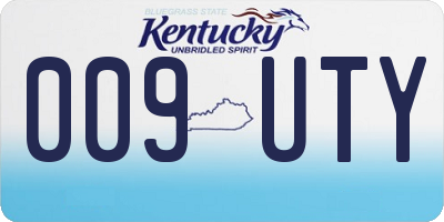 KY license plate 009UTY