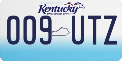 KY license plate 009UTZ