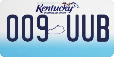 KY license plate 009UUB