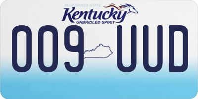 KY license plate 009UUD