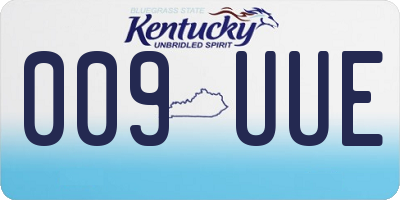 KY license plate 009UUE