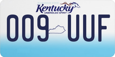 KY license plate 009UUF
