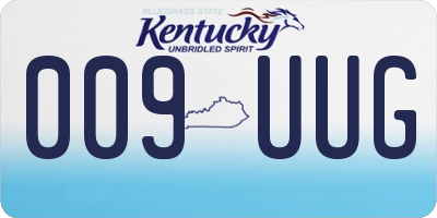 KY license plate 009UUG