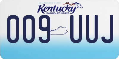 KY license plate 009UUJ