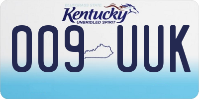 KY license plate 009UUK