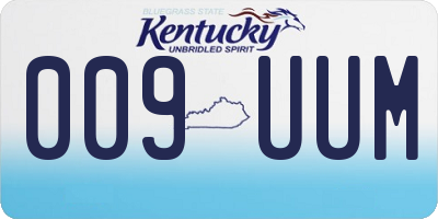 KY license plate 009UUM