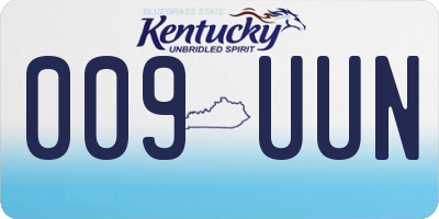 KY license plate 009UUN