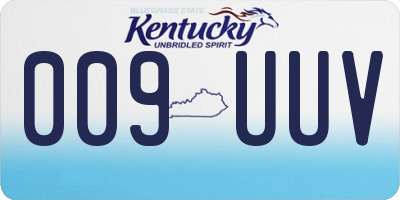 KY license plate 009UUV
