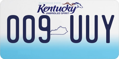 KY license plate 009UUY