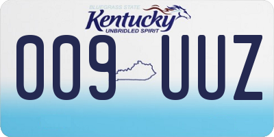 KY license plate 009UUZ