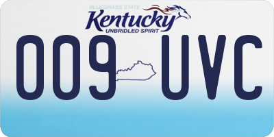 KY license plate 009UVC