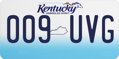 KY license plate 009UVG