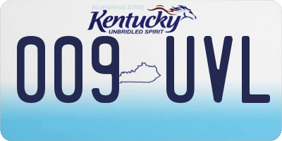 KY license plate 009UVL